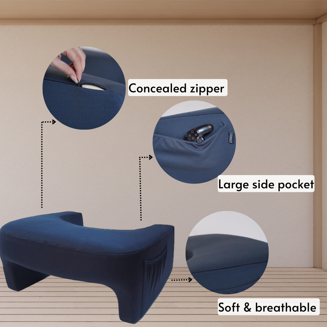 Happy elbows Large Grey Lap Desk Pillow - (For Waist size upto 42 Inch)